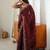 Maroon silk blend sequins work embroidered saree
