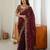 Maroon silk blend sequins work embroidered saree