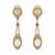 Gold plated ivory semi precious dual stone drop earrings