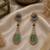 Slate blue and jade green semi precious stone drop earrings