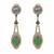 Slate blue and jade green semi precious stone drop earrings