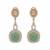 Blush pink and sage green semi precious stone statement earrings