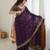 Dark-purple silk blend sequins work embroidered saree