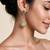 Emerald green and ivory semi precious stone statement earrings