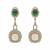 Emerald green and ivory semi precious stone statement earrings