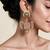 Blush pink and emerald green semi precious stone statement earrings