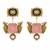 Blush pink and emerald green semi precious stone statement earrings