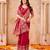 Red silk blend zari woven woven saree