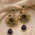 Multicolor semi precious stone statement drop earrings