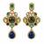 Multicolor semi precious stone statement drop earrings
