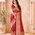 Red silk blend zari woven woven saree