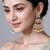 Gold plated jadau pearl tiered statement earrings