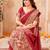 Red silk blend zari woven woven saree