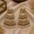 Gold plated jadau pearl tiered statement earrings