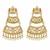 Gold plated jadau pearl tiered statement earrings