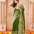 Green silk blend zari woven woven saree