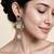 Gold plated multicolor semi precious stones statement drop earrings