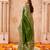 Green silk blend zari woven woven saree