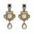Gold plated multicolor semi precious stones statement drop earrings