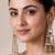 Gold plated multicolor kundan pearl drop statement earrings