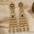 Gold plated multicolor kundan pearl drop statement earrings