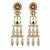 Gold plated multicolor kundan pearl drop statement earrings