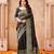 Black silk blend zari woven woven saree
