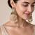 Gold plated multicolor kundan pearl statement earrings