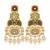 Gold plated multicolor kundan pearl statement earrings