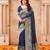 Navy-blue silk blend zari woven woven saree