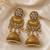 Gold plated kundan pearl jhumka earrings
