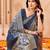 Navy-blue silk blend zari woven woven saree