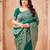 Dark-green silk blend bangalore silk woven saree