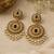 Gold plated jadau pearl embellished statement earrings