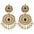 Gold plated jadau pearl embellished statement earrings