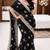 Black silk blend sequins work embroidered saree