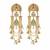 Gold plated sage green kundan chain drop statement earrings