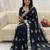 Black silk blend sequins work embroidered saree