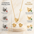 Anti-Tarnish Golden Heart Charm Necklace Set with Earrings