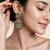 Gold plated multicolor semi precious floral statement earrings