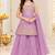 Lavender silver embroidered sleeveless kurti palazzo set with dupatta for girls