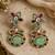 Gold plated multicolor semi precious floral statement earrings
