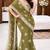 Olive silk blend sequins work embroidered saree