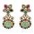 Gold plated multicolor semi precious floral statement earrings