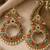 Gold plated multicolor jadau pearl chandbali earrings