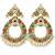 Gold plated multicolor jadau pearl chandbali earrings