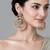 Gold plated multicolor jadau pearl hoop statement earrings