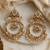 Gold plated multicolor jadau pearl hoop statement earrings