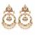 Gold plated multicolor jadau pearl hoop statement earrings