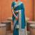 Blue silk blend banarasi silk woven saree